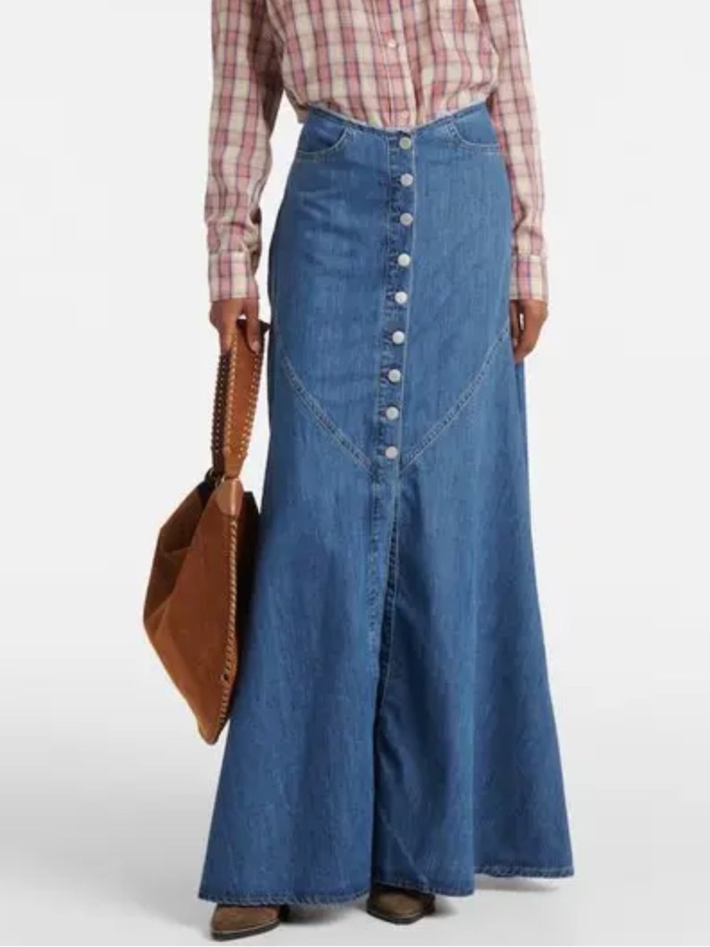 AG Adriano Goldschmied Malaga 100% cotton denim maxi skirt ladies size 30 NWT